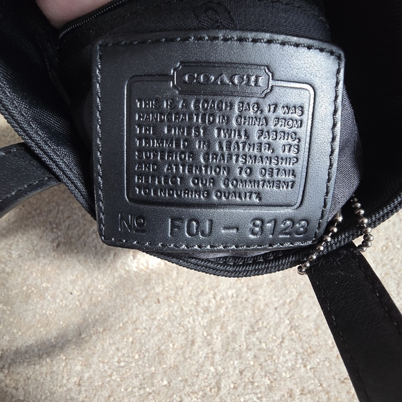 Coach Mercer black nylon tote bag Mini 8123 - Picture 6 of 8